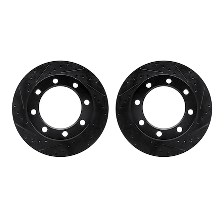 Dynamic Friction Co Rotors-Drilled and Slotted-Black, Zinc Plated black, Zinc Coated, 8002-54103 8002-54103